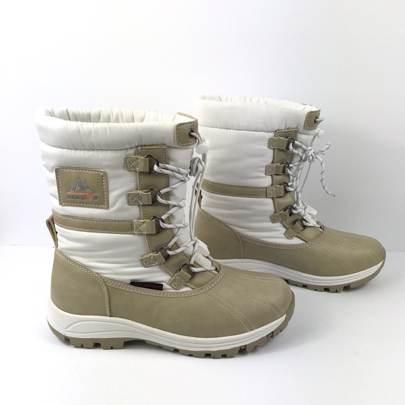 NORTIV8 Lace Up Winter Snow Boots with Thinsulate & Faux Fur Womens 10 - Picture 1 of 8